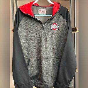 Men’s Ohio State 3/4 zip hooded Sweatshirt